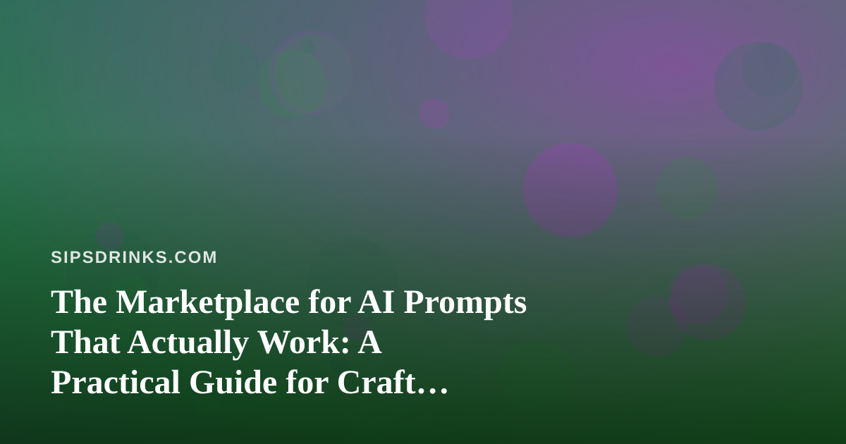 The Marketplace for AI Prompts That Actually Work: A Practical Guide for Craft Beverage Makers